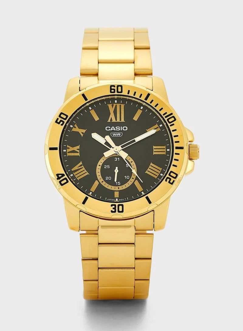 Casio Watch MTP-VD200G-1BUDF For Men - Analog Display, Stainless Steel Band - Gold - Image 1